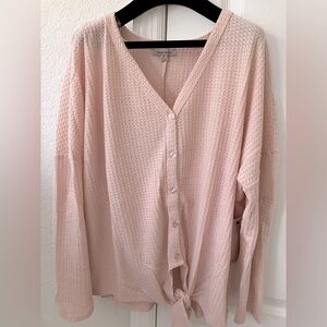 NWT Peachy Pink Waffle Knit Top